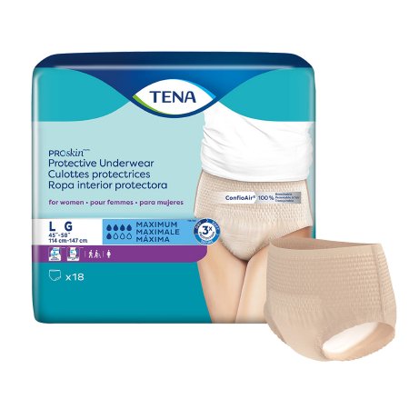 TENA ProSkin Protective - Female Adult Absorbent Underwear Pull On with Tear Away Seams Large Disposable Moderate Absorbency - 73030
