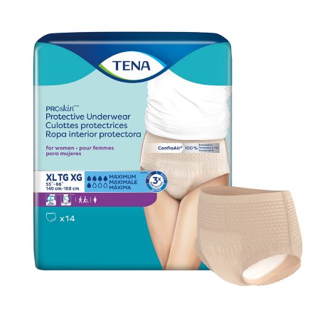 TENA ProSkin Protective - Female Adult Absorbent Underwear Pull On with Tear Away Seams X-Large Disposable Moderate Absorbency - 73040