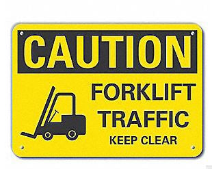 LYLE - Wall Sign Caution CAUTION Forklift Trucks Operating Beyond This Point - 459Y55