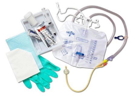 Medline - Indwelling Catheter Tray Foley 18 Fr. 10 cc Balloon Silicone Elastomer Coated Latex - DYND11865
