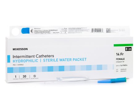 McKesson - Urethral Catheter Straight Tip Hydrophilic Coated PVC 14 Fr. 8 Inch - 16-FH814