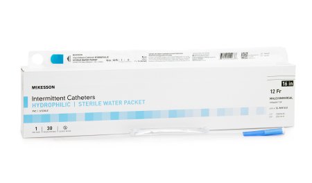 McKesson McKesson Urethral Catheter Straight Tip Hydrophilic Coated PVC 12 Fr. 16 Inch - 16-MH1612