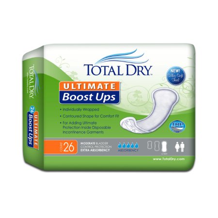 TotalDry Ultimate Boost Ups - Incontinence Booster Pad 16-1/2 Inch Length Moderate Absorbency One Size Fits Most Adult Unisex Disposable - SP1599