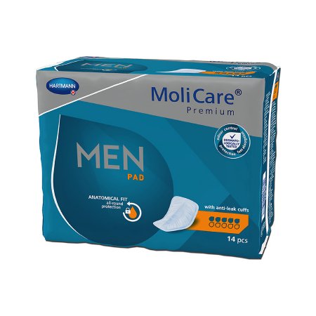 MoliCare Premium Men - Bladder Control Pad 7 X 13 Inch Heavy Absorbency Polymer Core One Size Fits Most Adult Male Disposable - 168801