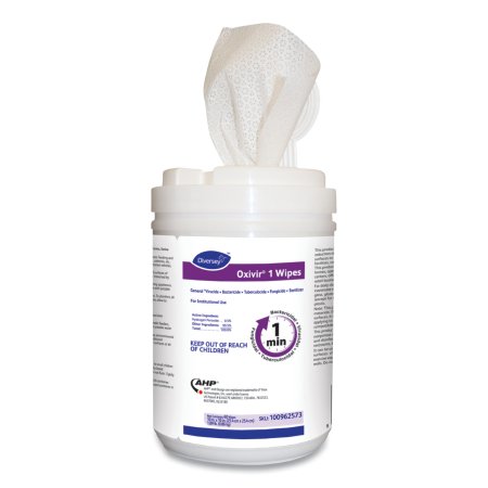 Diversey Oxivir 1 - Surface Disinfectant Cleaner Premoistened Peroxide Based Manual Pull Wipe 60 Count Canister Scented NonSterile - DVO100962573