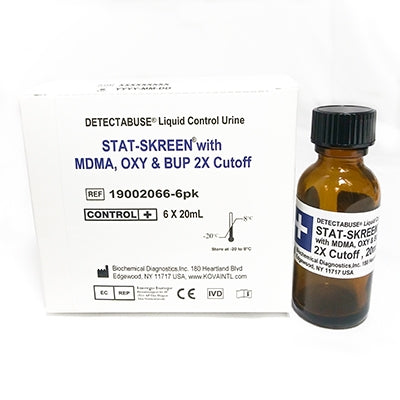 Detectabuse Stat-Skreen - Drugs of Abuse Control DOA 15-Drug Panel with BUP, OXY, MDMA Positive Level 6 X 20 mL - Kova International - 19002066-6PK