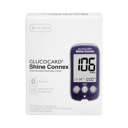 Glucocard Shine - Blood Glucose Meter 5 Second Results Stores Up To 500 Results with Date and Time Auto Coding - 543110