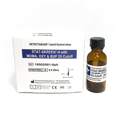 Detectabuse Stat-Skreen-H - Drugs of Abuse Control DOA 15-Drug Panel with BUP, OXY, MDMA Positive Level 6 X 20 mL - Kova International - 19002081-6PK