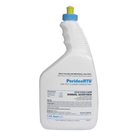 PeridoxRTU Sporicidal - Surface Disinfectant Cleaner Peroxide Based Manual Pour Liquid 32 oz. Bottle Vinegar Scent Sterile - Connecticut Clean Room - CR85335IR