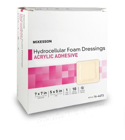 Mckesson Brand Foam Dressing Mckesson 7 X 7 Inch Square Acrylic Adhesive With Border Sterile - 16-4673