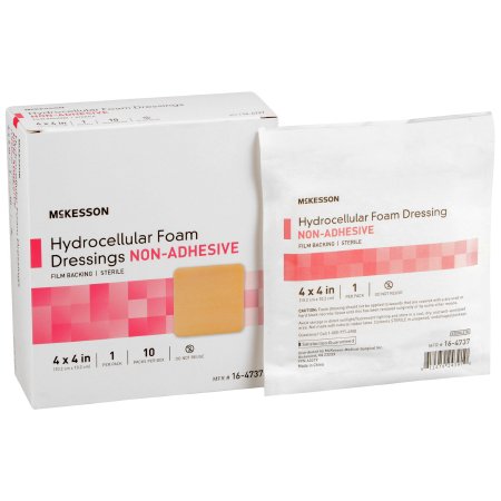 McKesson - Foam Dressing 4 X 4 Inch Square Non-Adhesive without Border Sterile - 16-4737