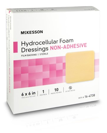 Mckesson Brand Foam Dressing Mckesson 6 X 6 Inch Square Non-Adhesive Without Border Sterile - 16-4738