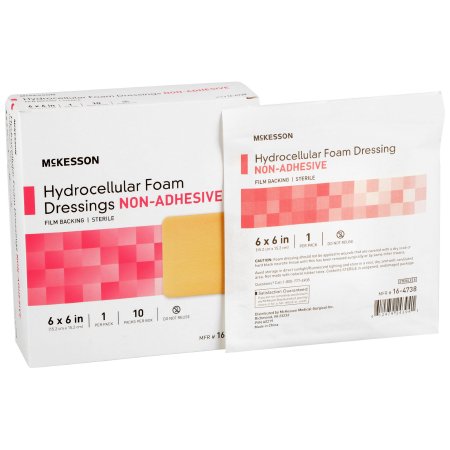 McKesson - Foam Dressing 6 X 6 Inch Square Non-Adhesive without Border Sterile - 16-4738