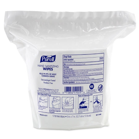 Purell - Hand Sanitizing Wipe 1,700 Count BZK (Benzalkonium Chloride) Wipe Refill Pouch - 9217-02