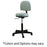 Oakworks Stool Exam Premium Casters Backrest 5 Leg Ea - 60397