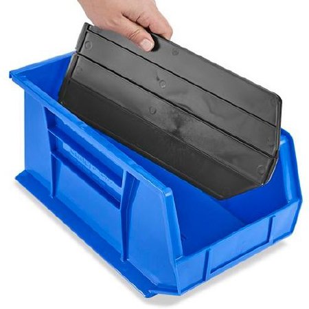 Uline - Bin Divider 7 X 15 Inch Black Plastic - S-12419D