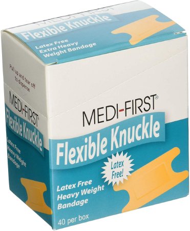 Medi-First - Adhesive Strip 3-/4 X 4-1/2 X 5 Inch Fabric Knuckle Tan Sterile - 61678