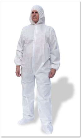 Sunlite Ultra - Cleanroom Coverall with Hood and Boot Covers Medium White Disposable NonSterile - S8414SWH-M