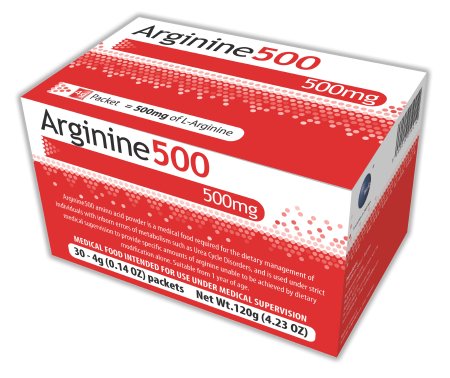 Arginine 500 - Arginine Supplement Unflavored 4 Gram Individual Packet Powder - 54692