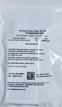 Mckesson Brand Alcohol Prep Pad Mckesson 70% Strength Isopropyl Alcohol Individual Packet Sterile - PT99999000148A