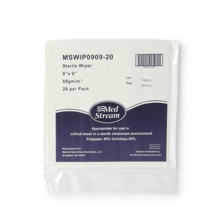 McKesson - Cleanroom Wipe ISO Class 5 White Sterile Polyester / Cellulose 9 X 9 Inch Disposable - MSWIP0909-20