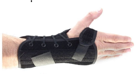 Fabrication Enterprises Wrist Support Volar / Dorsal Stay Suede Right Wrist Black Medium - 75-0076R