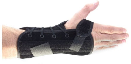 Fabrication Enterprises Wrist Support Volar / Dorsal Stay Suede Left Wrist Black Medium - 75-0076L