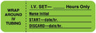 UAL - Pre-Printed Label Anesthesia Label Green Paper IV Set_Hours Only Black Syringe Label 1 X 3 Inch - ULIV406