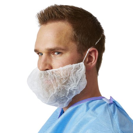Medline - Beard Cover One Size Fits Most White Elastic Closure - NONSH400