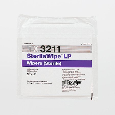 AlphaWipe - Cleanroom Wipe White Sterile Polyester 9 X 9 Inch Disposable - Texwipe - TX3211
