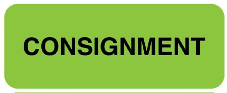 United Ad Label LABEL, COSIGNMENT FLURSNT GRN 2 1/4"X7/8" (420/RL) - ULQA100
