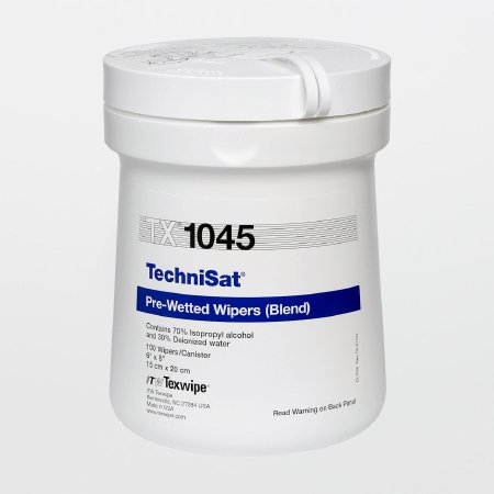 TechniSat - Surface Disinfectant Cleaner Premoistened Cleanroom Manual Pull Wipe 100 Count Canister Alcohol Scent NonSterile - TX1045