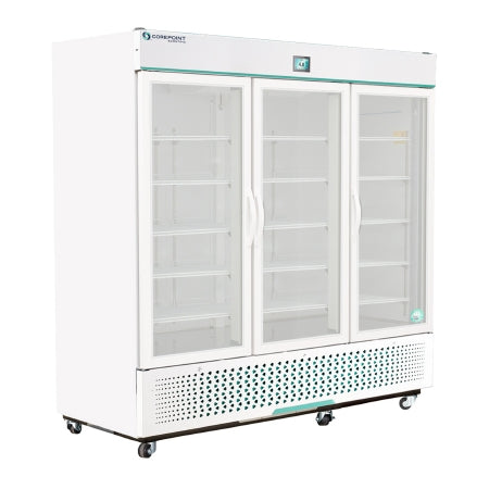 Corepoint Scientific White Diamond Series - Refrigerator Laboratory and Pharmacy Use 72 cu.ft. 3 Swing Glass Doors Cycle Defrost - NSWDR723WWG/0