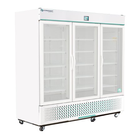 Corepoint Scientific White Diamond Series - Refrigerator Laboratory and Pharmacy Use 72 cu.ft. 3 Swing Glass Doors Cycle Defrost - Horizon Scientific - NSWDR723WWG/0