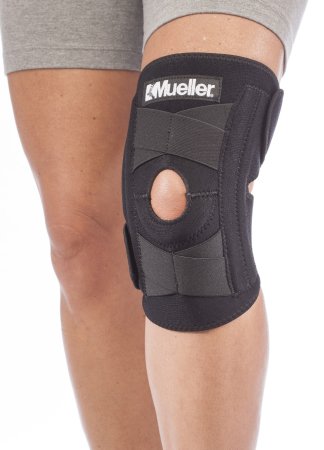 Mueller Self-Adjusting Knee Stabilizer - Knee Stabilizer One Size Fits Most Hook and Loop Strap Closure 14 to 20 Inch Above the Knee Circumference Left or Right Knee - 6463