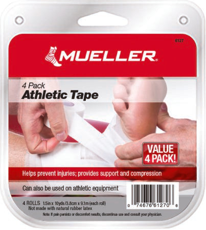 Mueller Mtape - Athletic Tape Easy Tear Cotton / Zinc Oxide 1-1/2 Inch X 10 Yard White NonSterile - 6127