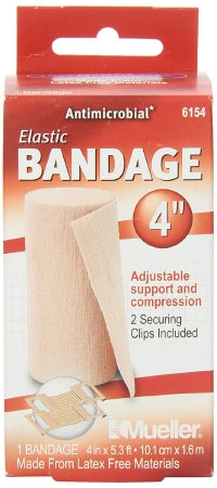 Mueller - Elastic Bandage 4 Inch X 5.3 Foot Standard Compression Clip Detached Closure Beige NonSterile - 6154