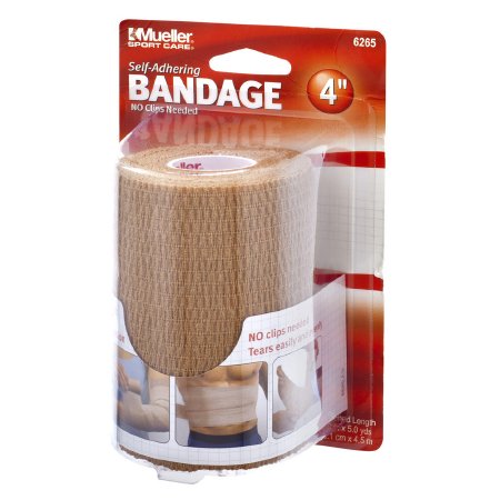 Mueller - Cohesive Bandage 4 Inch X 5 Yard Standard Compression Self-adherent Closure Beige NonSterile - 6265