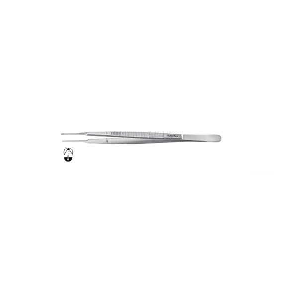 Miltex-Integra Forcep Tissue Gerald Meister-Hand 7" Straight 1X2 Teeth Stainless Steel Ea - MH6-182