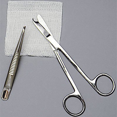 Sklar Design - Suture Removal Tray Metal Scissor Style Handle - 96-4420