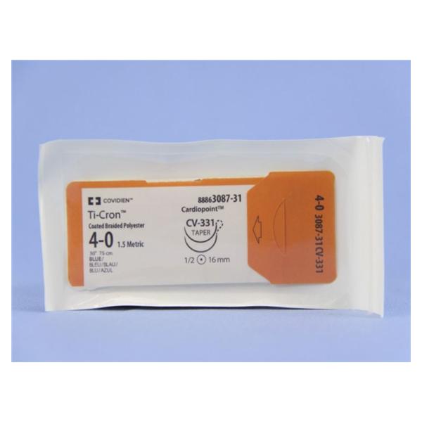 Medtronic MITG-Covidien Suture 4-0 Polyester Cv-331/Cv-331 Ti-Cron Blue 30" Double Arm Braid 36/Ca - 8886308731