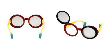 GOOD-LITE - Occluder Glasses Flip Up Style Opaque Green / Red / Yellow Plastic - 587600