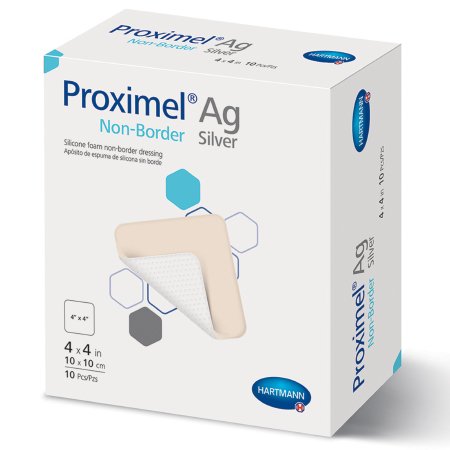Proximel Ag Non-Border - Silver Foam Dressing 4 X 4 Inch Square Sterile - 15713117