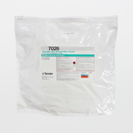Texwipe AlphaMop - Saturated Cleanroom Flat Mop Cover / Pad Kit White Polyester / Foam Disposable - Texwipe - TX7026