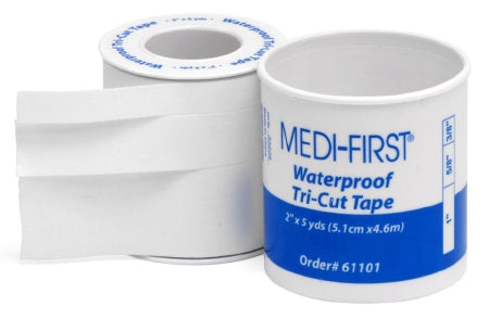 Medique Products Medical Tape Medi-First Waterproof Adhesive 3/8 / 5/8 / 1 Inch X 5 Yard White Nonsterile - 61101