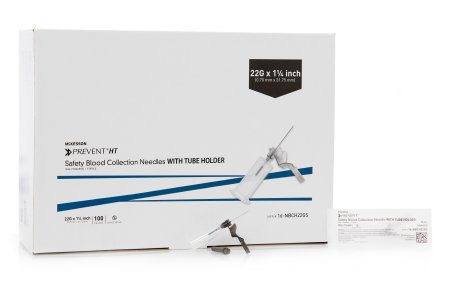 Mckesson Brand Mckesson Prevent Ht Blood Collection Needle With Holder 22 Gauge 1-1/4 Inch Needle Length Safety Needle Without Tubing Sterile - 16-NBCH22GS