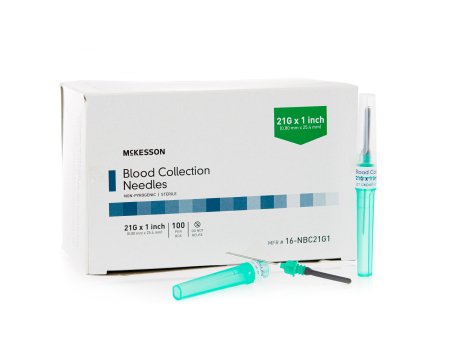Mckesson Brand Mckesson Blood Collection Needle 21 Gauge 1 Inch Needle Length Conventional Needle Without Tubing Sterile - 16-NBC21G1