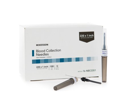 Mckesson Brand Mckesson Blood Collection Needle 22 Gauge 1 Inch Needle Length Conventional Needle Without Tubing Sterile - 16-NBC22G1