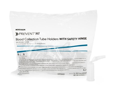 Mckesson Brand Needle Holder With Safety Shield Mckesson Prevent Ht Universal Fit, Clear, Non-Stackable, Multi-Sample, With Safety Hinge 13 Mm And 16 Mm Blood Collection Tubes - 16-BCTHLDRSF
