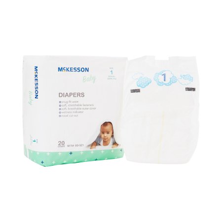 McKesson - Unisex Baby Diaper Size 1 Disposable Moderate Absorbency - BD-SZ1